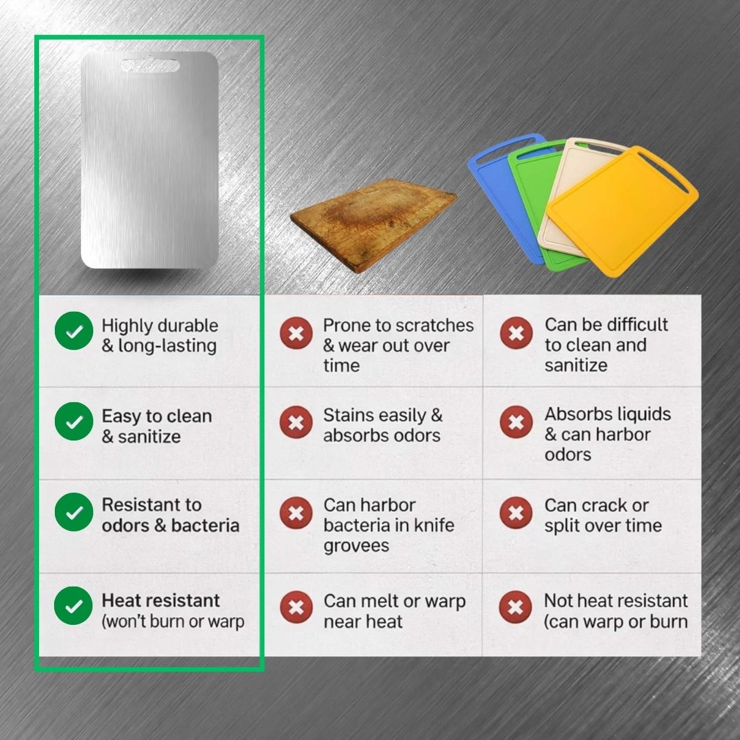 PURETITAN™ STAINLESS STEEL CUTTING BOARD